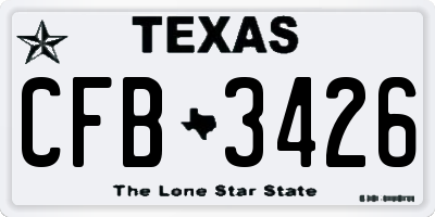 TX license plate CFB3426