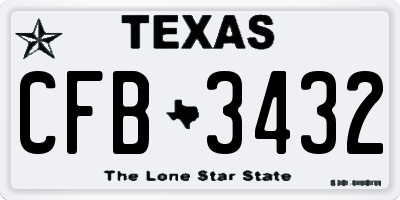 TX license plate CFB3432