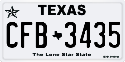 TX license plate CFB3435