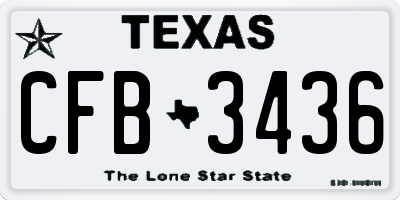 TX license plate CFB3436