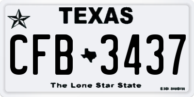 TX license plate CFB3437