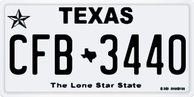 TX license plate CFB3440