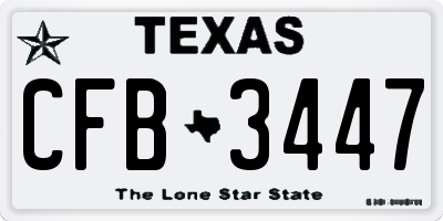 TX license plate CFB3447