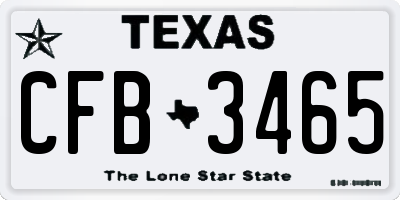 TX license plate CFB3465