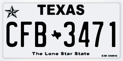 TX license plate CFB3471