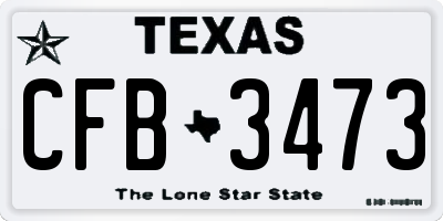 TX license plate CFB3473