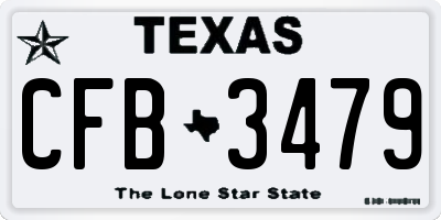 TX license plate CFB3479