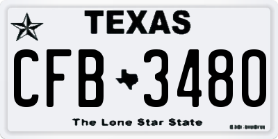 TX license plate CFB3480
