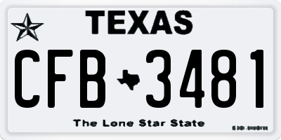 TX license plate CFB3481