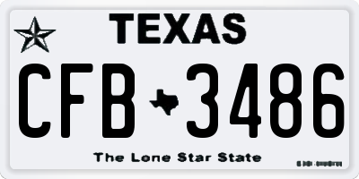 TX license plate CFB3486