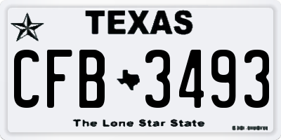 TX license plate CFB3493