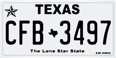TX license plate CFB3497