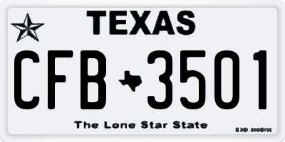 TX license plate CFB3501