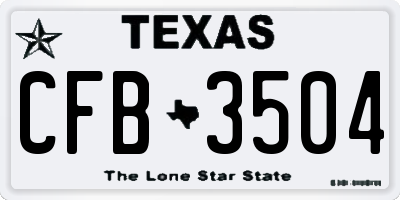 TX license plate CFB3504