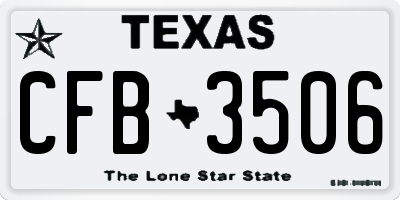 TX license plate CFB3506