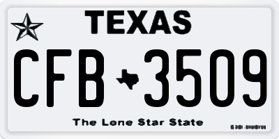 TX license plate CFB3509