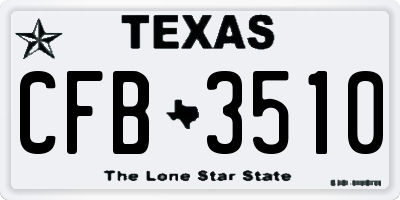 TX license plate CFB3510