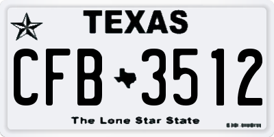 TX license plate CFB3512