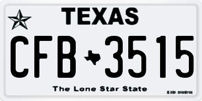 TX license plate CFB3515