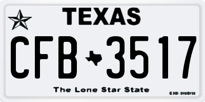 TX license plate CFB3517