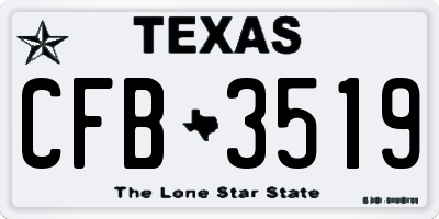 TX license plate CFB3519