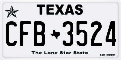TX license plate CFB3524