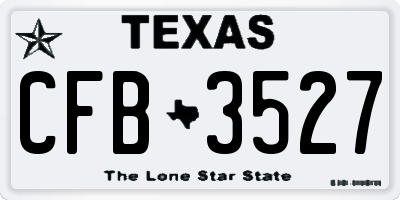 TX license plate CFB3527