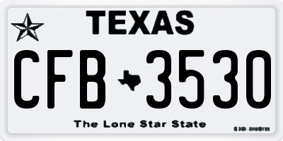 TX license plate CFB3530