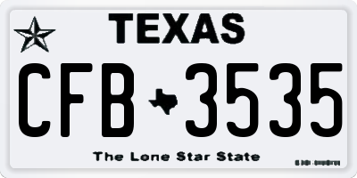 TX license plate CFB3535