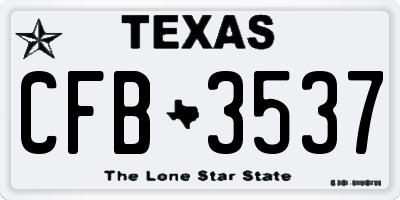 TX license plate CFB3537