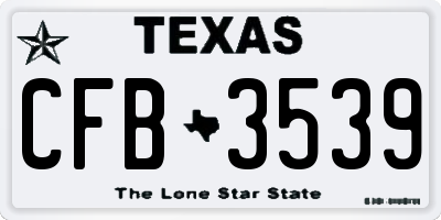 TX license plate CFB3539