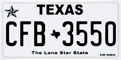 TX license plate CFB3550