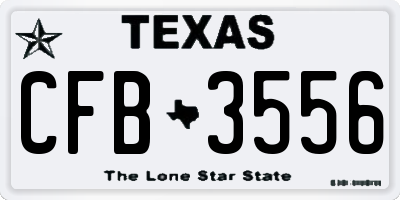TX license plate CFB3556