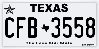 TX license plate CFB3558