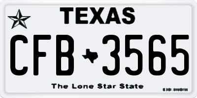 TX license plate CFB3565