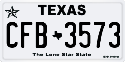 TX license plate CFB3573