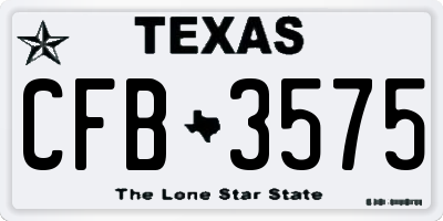 TX license plate CFB3575