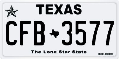 TX license plate CFB3577