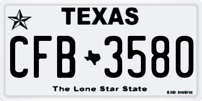 TX license plate CFB3580