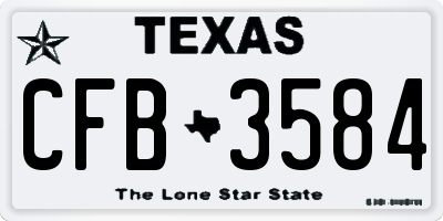 TX license plate CFB3584
