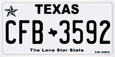 TX license plate CFB3592