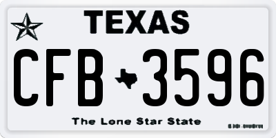 TX license plate CFB3596