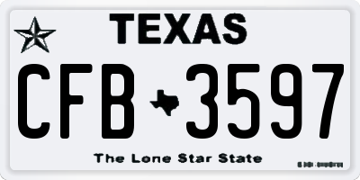 TX license plate CFB3597