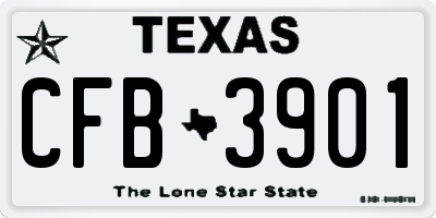 TX license plate CFB3901