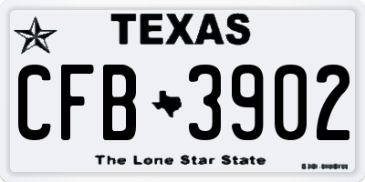 TX license plate CFB3902