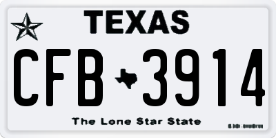 TX license plate CFB3914
