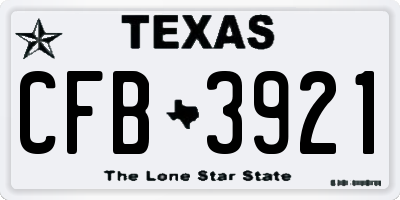 TX license plate CFB3921