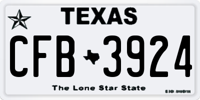 TX license plate CFB3924