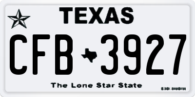 TX license plate CFB3927