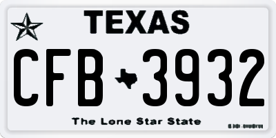 TX license plate CFB3932